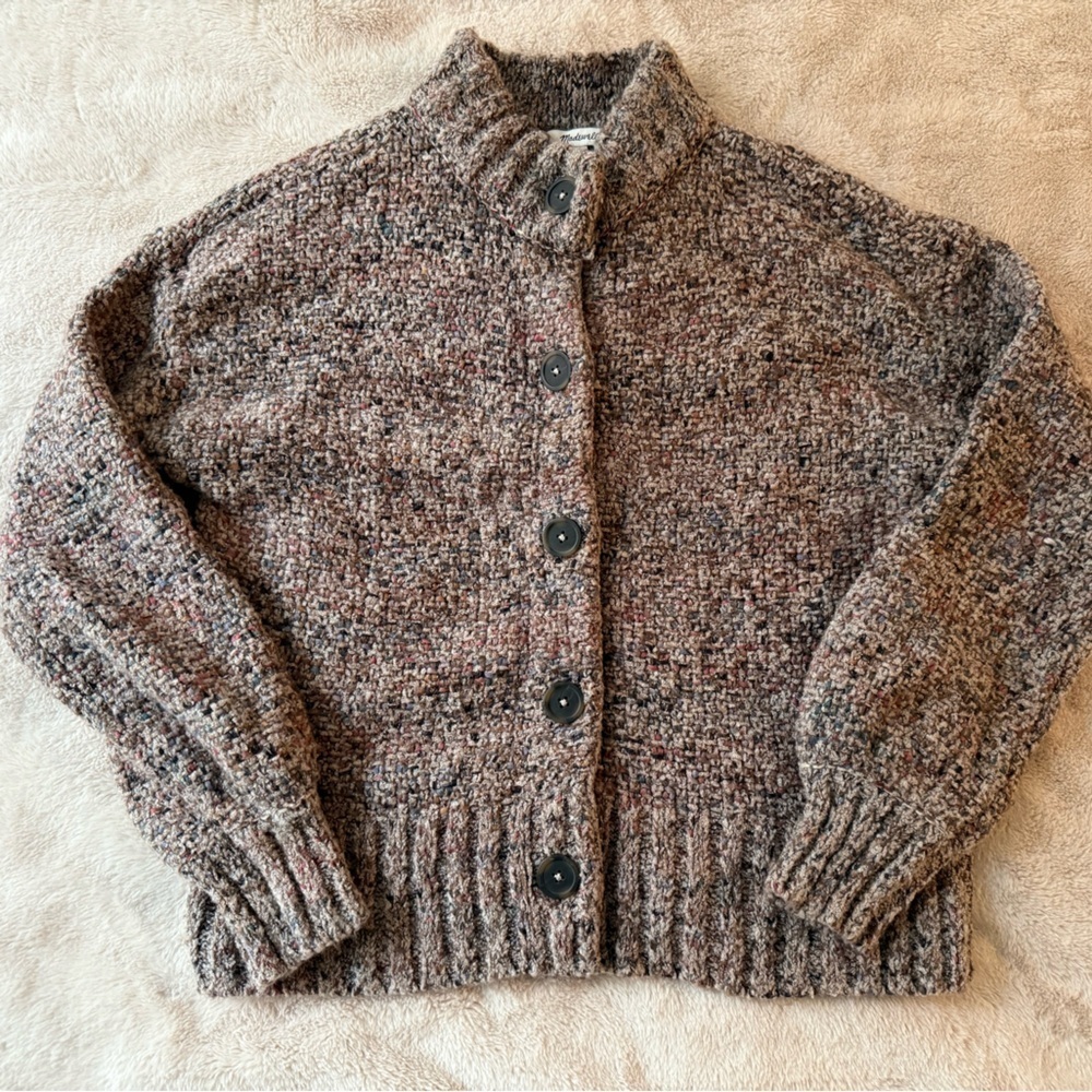 Madewell Sadler Cardigan Sweater Merino Wool-Blend Size S - Picture 2 of 12